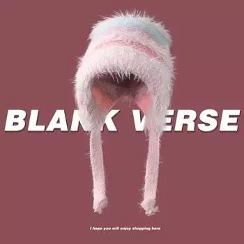 Autumn and winter lace-up ear protector knitted pullover wool hat Harajuku gradual change color striped warm plush hat women зелёный