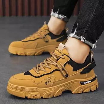 Autumn and winter leather Martin shoes men s outdoor tooling men s shoes 2024 new casual low-top trendy shoes men s height increase 39