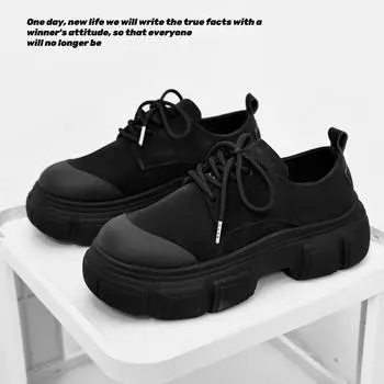 Autumn and winter live broadcast men s Martin boots retro locomotive boots canvas breathable waterproof outdoor tooling casual big head boots 39 чёрный