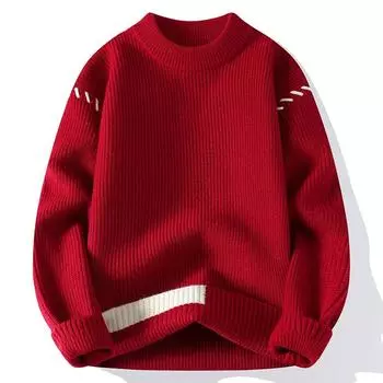 Autumn and Winter Loose Men s Crew Neck Sweater Men s Thickened Pullover Youth Men s Knitted Sweater M