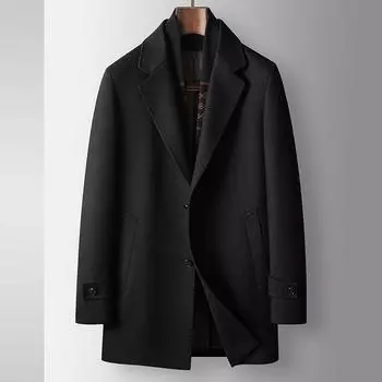 Осенне-зимняя куртка средней и длинной длины с воротником-шарфом, молодежная деловая, из шелка Mulberry, утолщенная, повседневная 170 чёрный