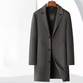 Autumn and Winter Medium and Long Woolen Trench Coat Light Luxury Business Suit Collar Double-sided Woolen Thermal Jacket 170