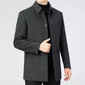 Осенне-зимнее мужское двухстороннее кашемировое пальто высокого класса в деловом стиле с лацканами средней длины, теплое шерстяное пальто 170