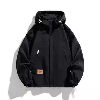 Autumn and Winter Men s Jacket Hooded Sports and Casual Trendy Youth Plus Velvet Thickened Loose Large Size Jacket S