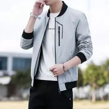 Autumn and Winter Men s Jackets and Jackets, Casual Stand-up Tops Men s Clothing M чёрный