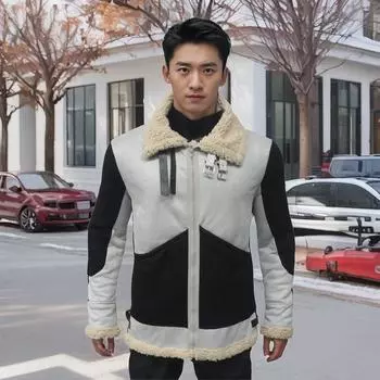 Autumn and Winter Men s Jackets Thick Coats Men s Coats Large Size Contrasting Colors S