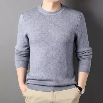 Autumn and Winter Men s Line Round Neck Solid Color Sweater Men s Bottoming Shirt Trend Casual Sweater Men. M