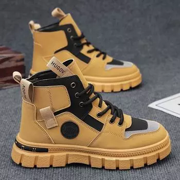 Autumn and winter men s shoes 2024 new high-top Martin boots men s tooling locomotive boots men s versatile casual trend leather boots 39