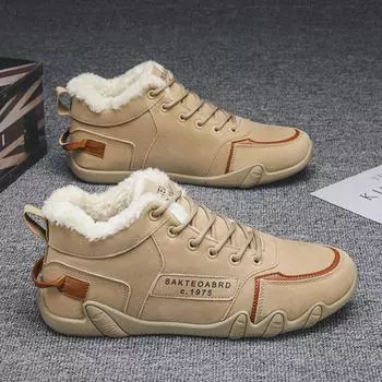 Autumn and winter men s shoes 2025 new winter velvet warm cotton shoes tooling snow boots sports high-top casual Martin boots 39