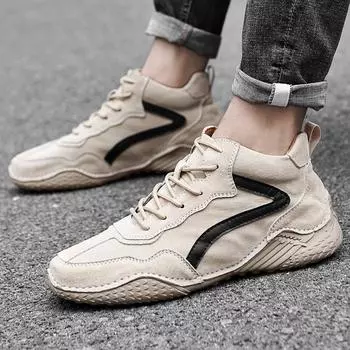 Autumn and Winter Men s Shoes High-Top Shoes Versatile Sports Leather Casual Men s Shoes 38