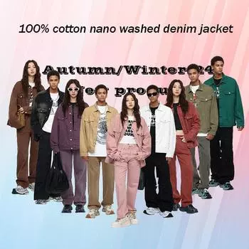 Осенне-зимняя мужская толстая/обычная американская джинсовая куртка High Street, модная брендовая ретро-выбеленная окрашенная нейтральная джинсовая одежда куртка S
