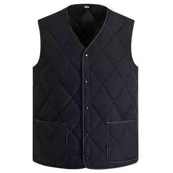 Autumn and Winter Men s Waistcoat Plus Velvet Thickened Warm Vest Cold-proof Large Size Waistcoat Dad Wear XXXXL