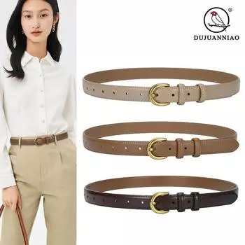 Autumn And Winter New Belt Women S Leather Simple And Fashionable Versatile Thin Belt Women S D-Shaped Needle Buckle Belt Decoration 105cm