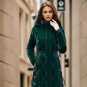 Осенние и зимние новые модели одежды из хлеба - стеганая одежда, свободная одежда на хлопковой подкладке, женские средние и длинные утолщенные женские блестящие куртки на хлопковой подкладке L белый