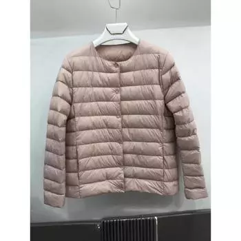 Осень и зима Новая куртка-пуховик Легкая и тонкая куртка с круглым вырезом и V-образным вырезом M