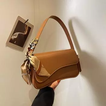 Autumn and winter new foreign style texture armpit bag temperament commuting atmosphere handbag solid color simple fashion shoulder women s bag чёрный