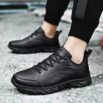 Autumn and winter new foreign trade sports shoes men s velvet black Korean version trendy casual and comfortable running shoes Jinjiang 38