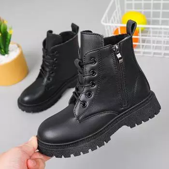 Новые осенние и зимние сапоги для девочек 27 чёрный