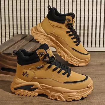 Autumn and winter new high-top Martin boots simple fashion men s shoes trendy tooling shoes platform shoes men s Korean version casual shoes men s 39