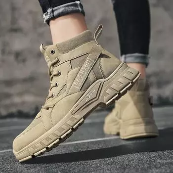 Autumn and winter new Korean Martin boots British casual trend fashion locomotive boots medium and high top outdoor trendy shoes men 39