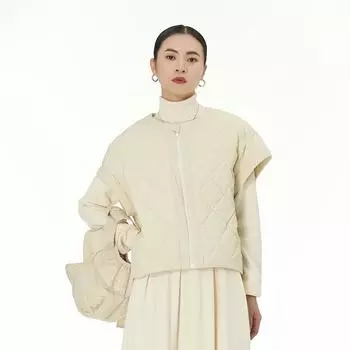 Autumn and winter new Korean rhombus down jacket vest women s large size women s clothing loose and thin vest jacket tide S чёрный