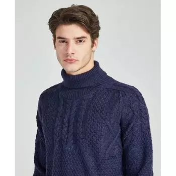 Autumn and Winter New Large Size Men s Turtleneck 98-128 Wool Navy blue L