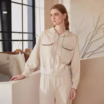 Autumn and Winter New Luxury Women s Combed Cotton Long-sleeved Solid Color Tops Hoodies Women s Hooded Clothes M дубильная кора