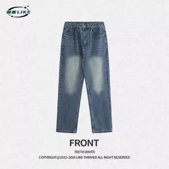 Autumn And Winter New Men S American High Street Jeans Trendy And Handsome Loose Straight Tube Washed Jeans 28
