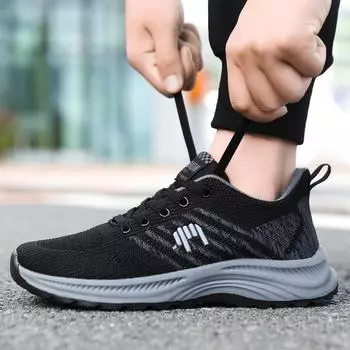 Autumn and winter new men s breathable dad shoes middle-aged and elderly soft-soled lightweight sports shoes casual cold sticky shoes four s 39 чёрный