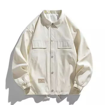 Осень и зима, новая мужская повседневная куртка с лацканами, молодежная, в стиле Гонконга, модная свободная ветрозащитная рабочая куртка для мужчин M