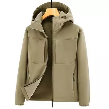 Autumn and Winter New Men s Hooded Charge Top Outdoor Sports Casual Windproof Jacket M