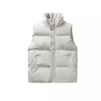 Autumn and Winter New Men s Korean Version Slim-fit Stand-up Collar Thickened Vest Warm Jacket Men M