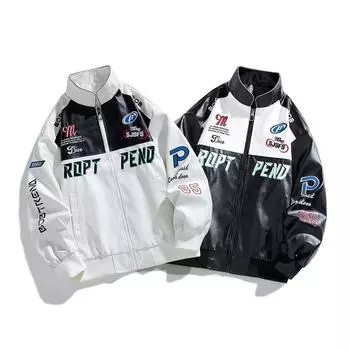 Осень и зима Новая мужская кожаная куртка Locomotive PU Leather Slim Jacket M чёрный