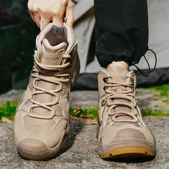 Autumn and winter new men s mid-top platform Martin shoes outdoor tooling mountaineering Martin boots desert casual men s short boots 39