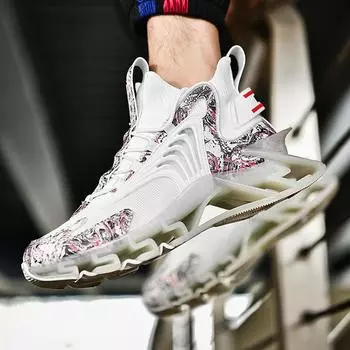 Autumn and winter new men s shoes blade sneakers lightweight shock-absorbing mesh running shoes fashion trend versatile casual shoes 38 чёрный