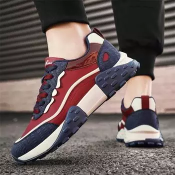 Autumn and winter new men s thick-soled heightening dad shoes men s low-top contrasting color wear-resistant sports and leisure trendy shoes men s 39