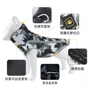 Autumn and Winter New Pet Clothes Thickened Warm Dog Cotton Coat Big Dog Jacket Pet Clothes XL