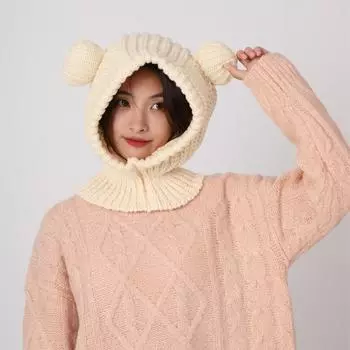 Autumn and winter new schoolgirl cute rafa hat integrated barak hat warm bag head knitted hat