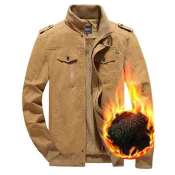 Autumn and Winter New Stand-up Collar Zipper Jacket Men s Casual Jacket Men s Fleece Thickened M