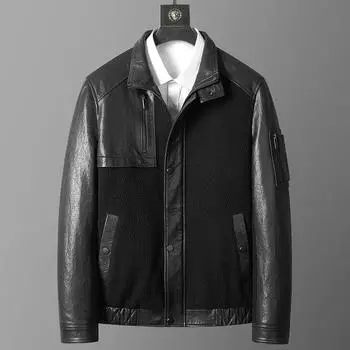 Autumn and winter new style genuine leather jacket men s sheepskin casual jacket blended men s clothing L