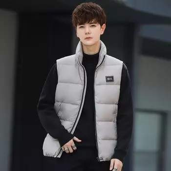 Autumn and Winter New Style Simple and Versatile Down Vest Men s Youth Fashion Warm Vest Trendy Down Vest M