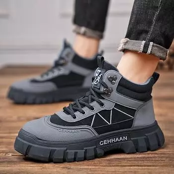 Autumn and winter new tooling boots men s fashion casual boots trendy retro outdoor hiking platform Martin boots men s shoes 39