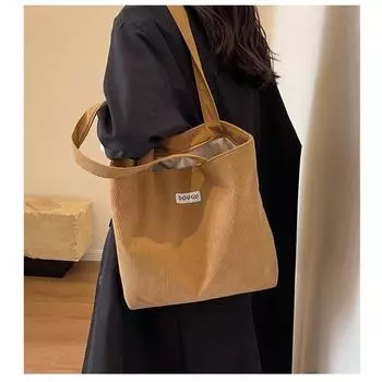 Осень и зима, новая модная и универсальная повседневная большая сумка-тоут для женщин, модная простая холщовая сумка на одно плечо подмышками