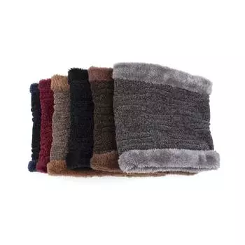 Autumn and winter new velvet chenille three-bar hat scarf set