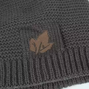 Autumn and winter new velvet embossed leaf knitted winter hat pullover hat scarf set хаки