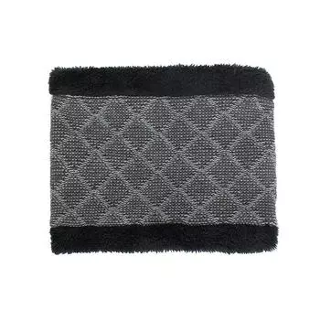 Autumn and winter new velvet rhombus two-color warm scarf серый