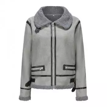 Autumn and Winter New Women s Clothing Short Leather Jacket Women s Fur Thick Coat S