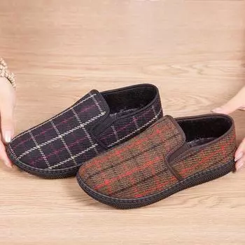 Autumn and winter new women s cotton shoes women s shoes velvet warm cotton shoes casual soft sole non-slip versatile mother shoes home 36