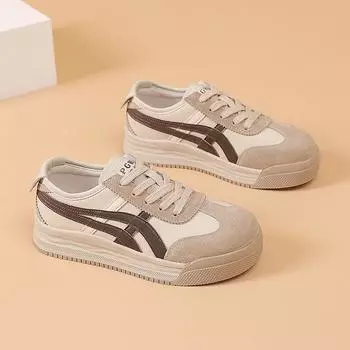 Autumn and winter new women s low-top round head thick-soled fashion trend German training casual simple flat-soled women s shoes 35