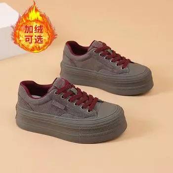 Autumn and winter new women s low-top platform casual fashion board shoes Korean version trend simple lace-up women s shoes 35